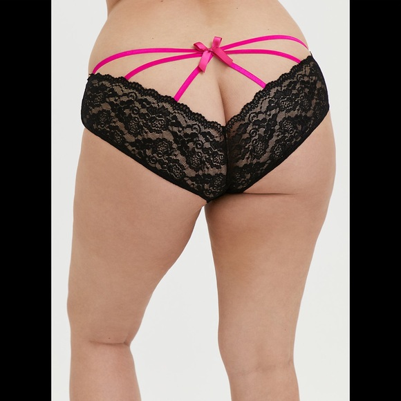 torrid Other - TORRID HOT PINK & BLACK LACE CAGED HIPSTER PANTY